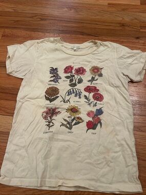 Floral Graphic Tee with Botanical Print